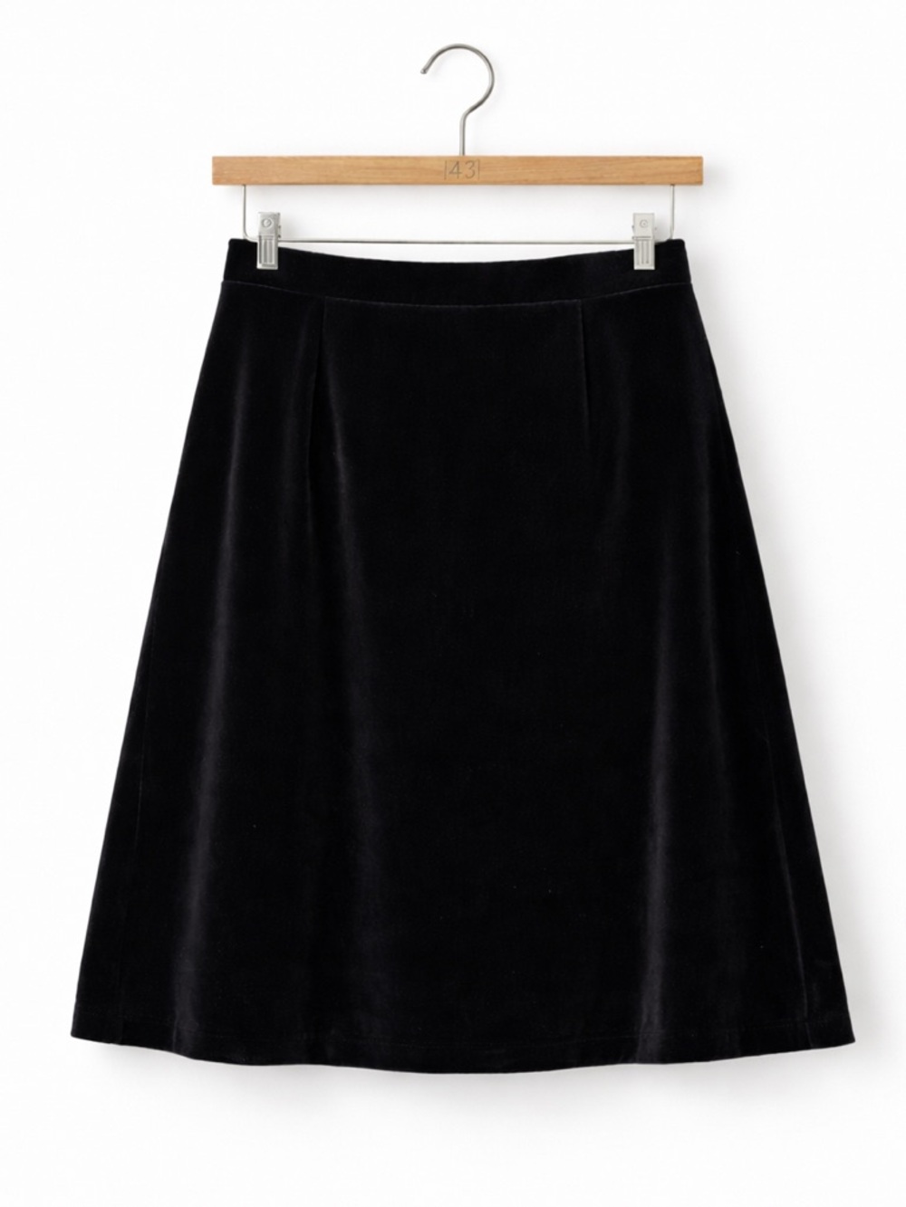 Vintage Black Velvet A-Line Skirt Petite XL 22” Cocktail Evening Holiday NWT